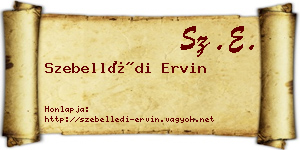 Szebellédi Ervin névjegykártya