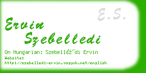 ervin szebelledi business card